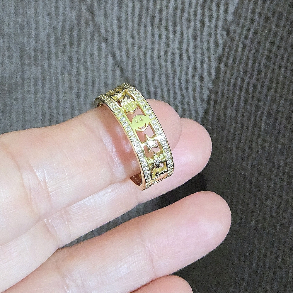 Neo Relique Gold💛 Double✌️ Band Ring💍 with Symbols - NIB - Picture 12 of 16